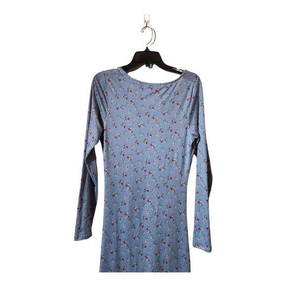𝅺velvet Torch Womens Blue Floral Long Sleeve Bodycon Maxi Dress - Picture 5 of 10